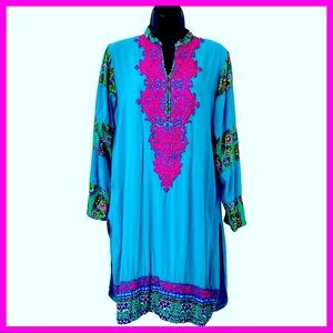 Colorful Indian Kurta Tunic Top 

Size: S